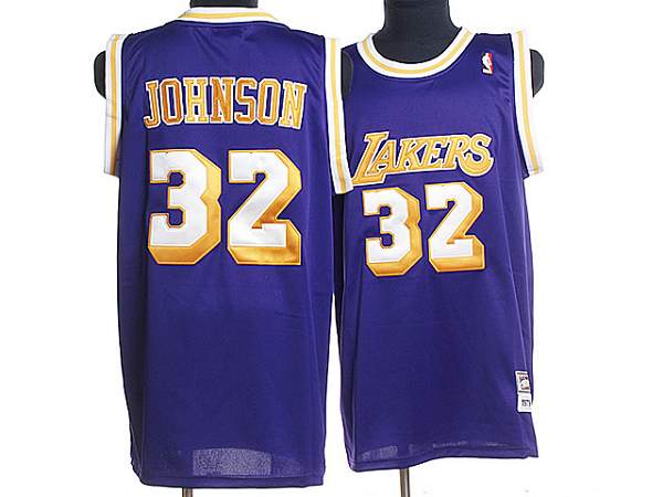 Lakers #32 Johonson Blue Throwback NBA Jersey