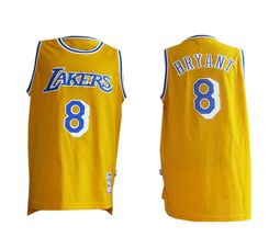 Los Angeles Lakers #8 Bryant Yellow Mitchell and Ness NBA Jersey