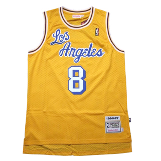 Kobe Bryant Jersey: Swingman 1996-97 #8 NBA Los Angeles Lakers Jersey in Yellow