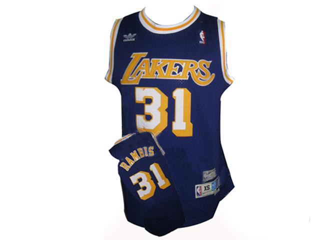 Blue Kurt Rambis NBA Lakers Mitchell and Ness #31 Jersey