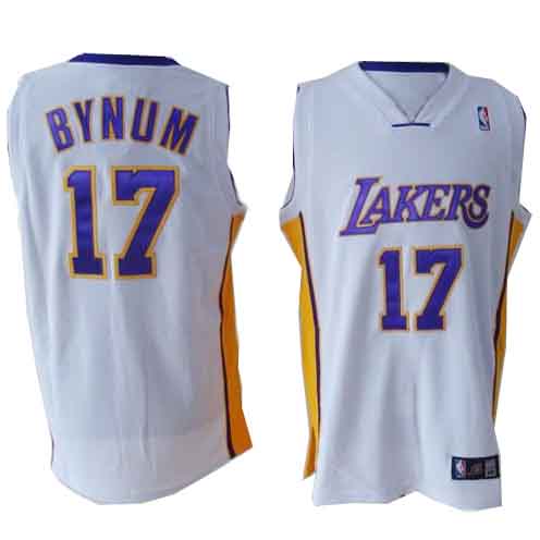 Bynum Jersey: #17 NBA Los Angeles Lakers Jersey in White