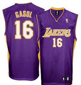 Lakers #16 Gasol Purple NBA Jersey