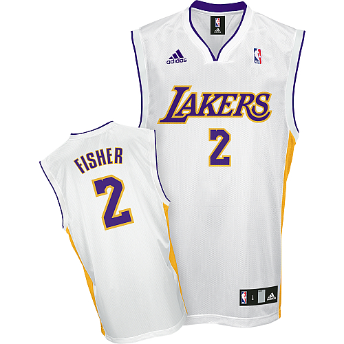 White Derek Fisher Alternate Lakers #2 Jersey