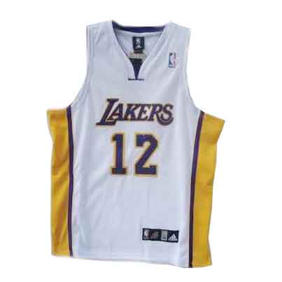 White Brown Home Jersey, NBA Los Angeles Lakers #12 Swingman Jersey