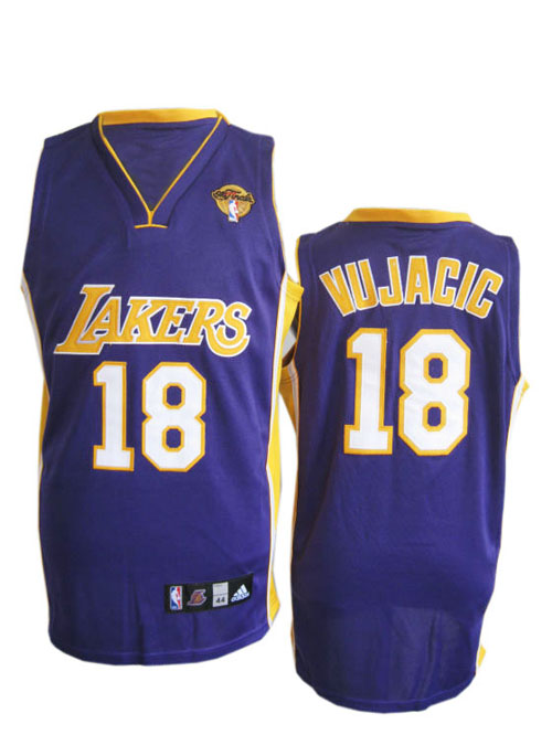 Sasha Vujacic Purple NBA Lakers Finals Patch Jersey