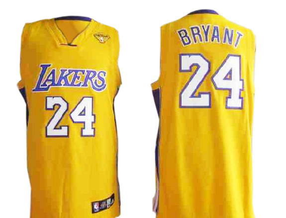 NBA Los Angeles Lakers #24 Kobe Bryant 2010 Finals Jersey in Yellow