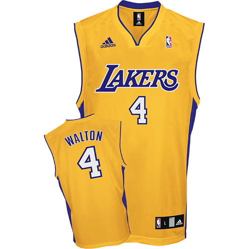 Yellow Luke Walton Home NBA Lakers #4 Jersey