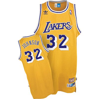 NBA Los Angeles Lakers #32 Magic Johnson Yellow Jersey