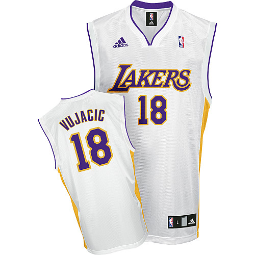 Sasha Vujacic Jersey White Alternate #18 Los Angeles Lakers Jersey