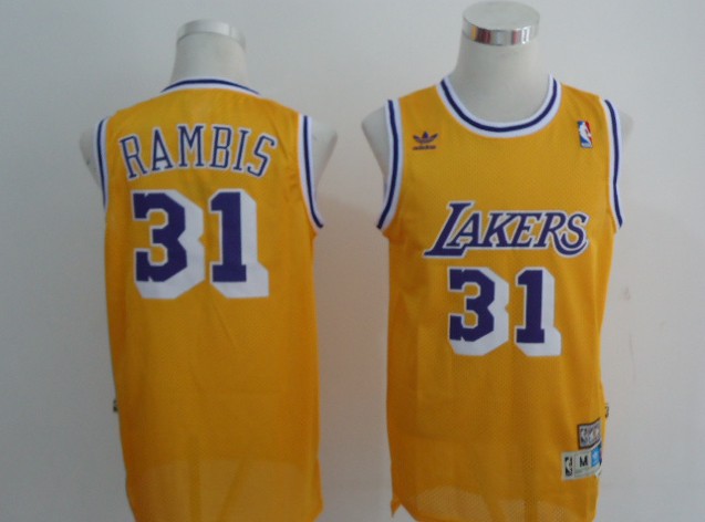 Yellow Kurt Rambis jersey, Los Angeles Lakers #31 Jersey