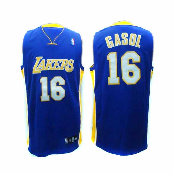 Lakers #16 Gasol Blue NBA Jersey