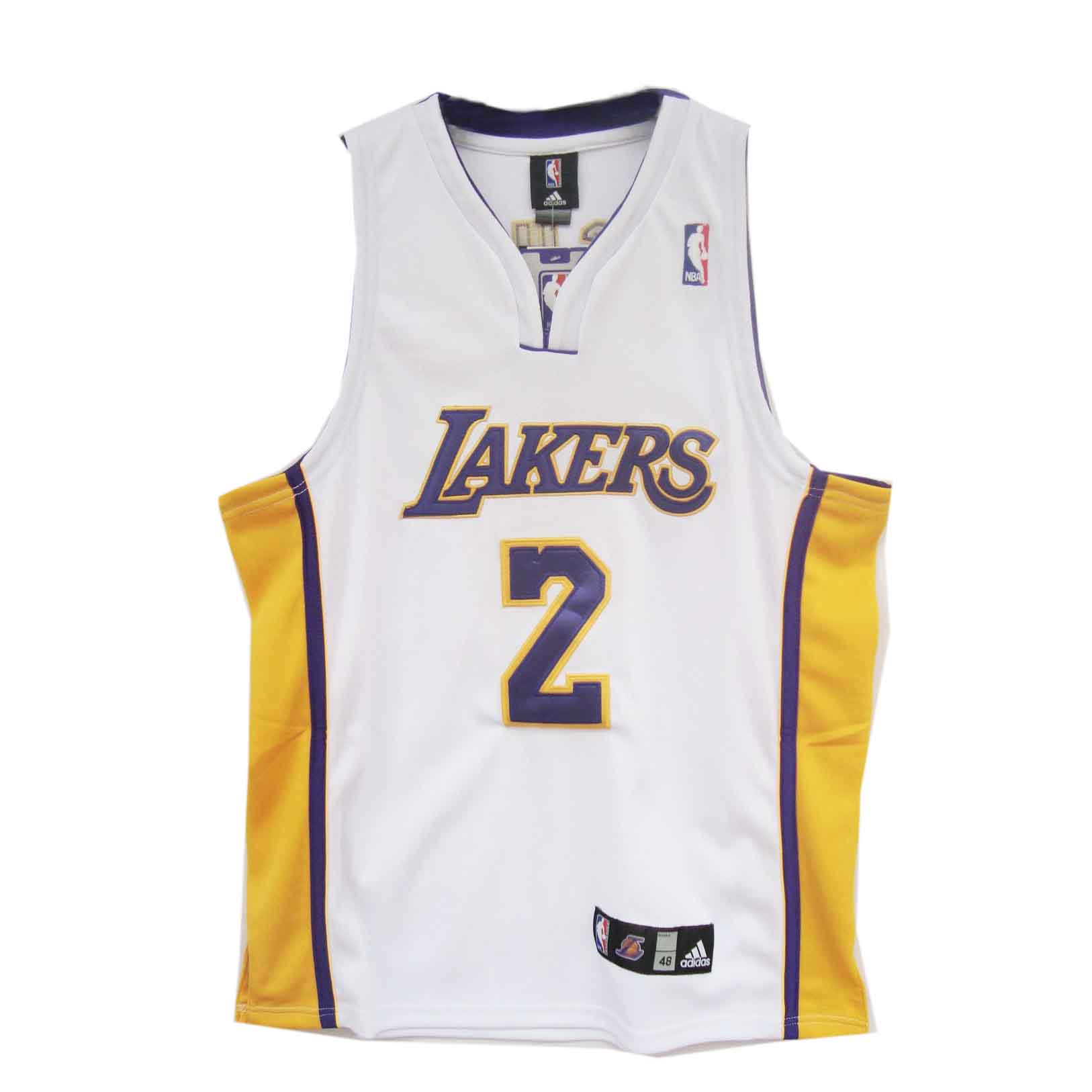 NBA Los Angeles Lakers #2 Fisher Home White Swingman Jersey