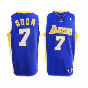 Lamar Odom Blue Jersey, Los Angeles Lakers #7 NBA Jersey