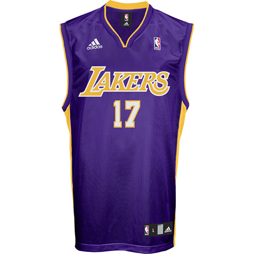 #17 Purple Andrew Bynum Road NBA Los Angeles Lakers Jersey