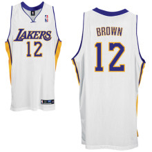 Lakers #12 Brown Shannon White Jersey