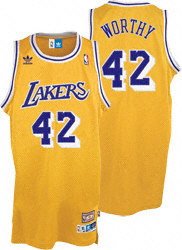 Gold Worthy NBA Lakers #42 Throwback Swingman Jersey