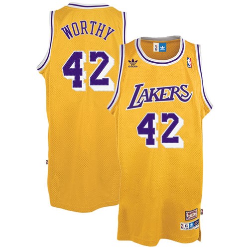 James Worthy Gold NBA Lakers Soul Swingman Throwback Jersey