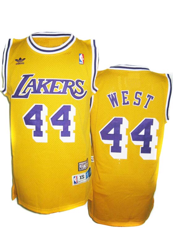 NBA Los Angeles Lakers #44 West Jersey in Yellow