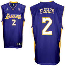 Los Angeles Lakers #2 Fisher Derek Home Jersey in Purple