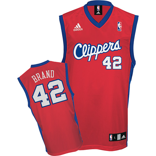 NBA Los Angeles Clippers #42 Elton Brand Road Red Jersey