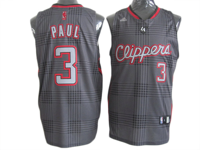 Paul Jersey: 3# NBA Los Angeles Clippers Jersey in Black Grid