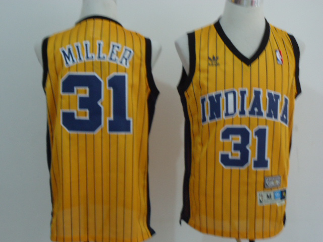 Reggie Miller Jersey: NBA #31 Indiana Pacers Jersey In Yellow