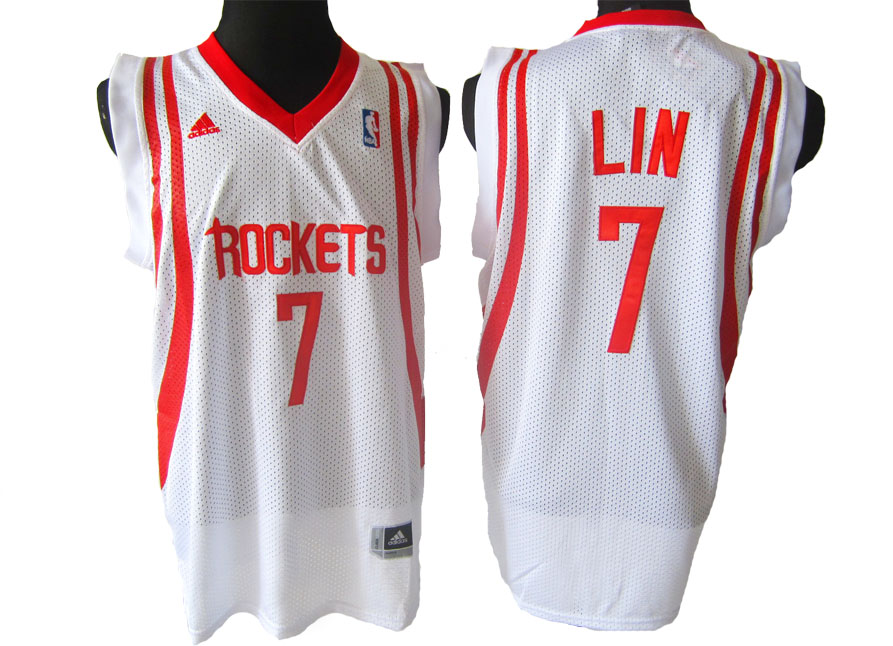 white Jeremy Lin NBA Houston Rockets #7 Jersey