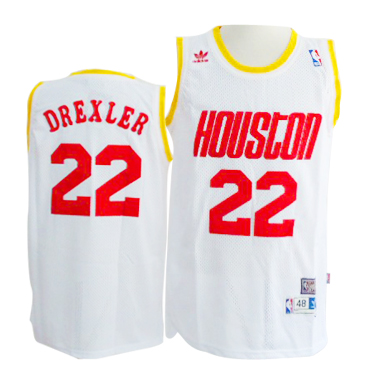 White Drexler Rockets NBA #22 Jersey