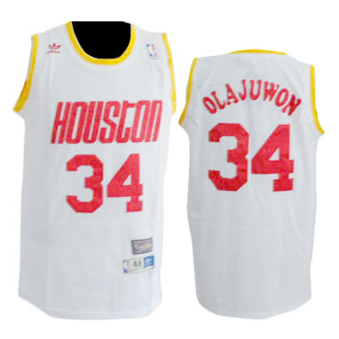Olajuwon white Jersey, Houston Rockets #34 Basketball Jersey