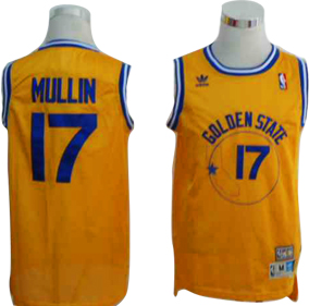 Chris Mullin Jersey: throwback Basketball #17 Golden State Warriors Jersey In Yellow