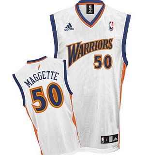 Warriors #50 Corey Maggette Home White Adidas Basketball Jersey