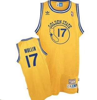 Warriors #17 Chris Mullin Yellow Adidas Soul Swingman Basketball Jersey