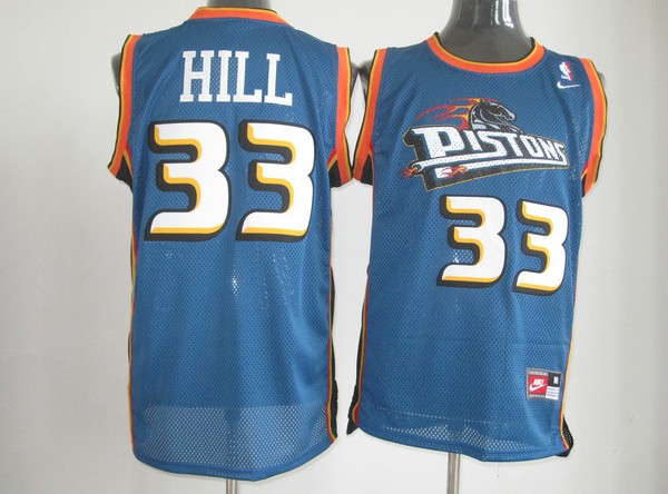 NBA Throwback Swingman #33 blue Grant Hill Detroit Pistons jersey