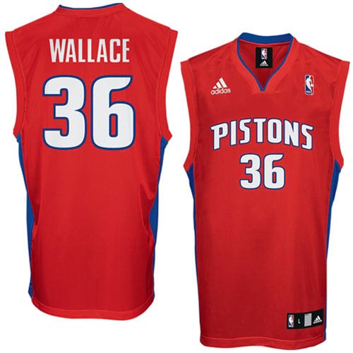 Rasheed Wallace Alternate red jersey, Detroit Pistons #36 Adidas NBA jersey