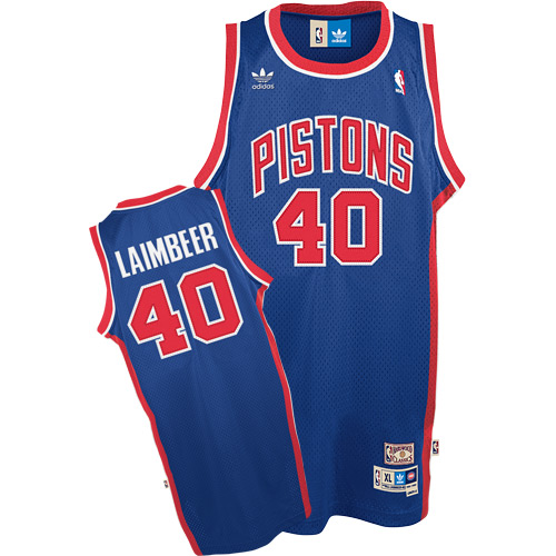 #40 Bill Laimbeer blue Detroit Pistons Adidas NBA Soul Swingman jersey