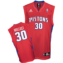 red Rasheed Wallace Alternate Adidas NBA Detroit Pistons #30 Jersey