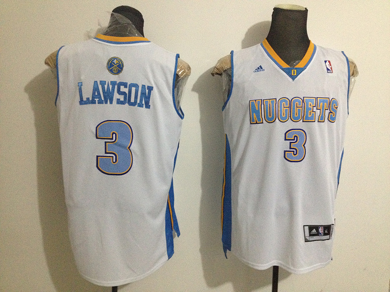 white Lawson Nuggets #3 Jersey
