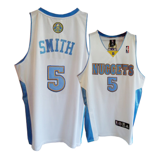 Denver Nuggets #5 Smith NBA Fan Shop jersey in white