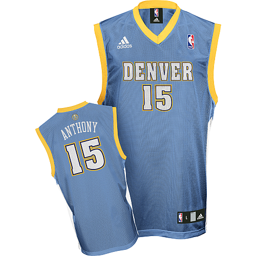 Nuggets #15 Carmelo Anthony Road blue Adidas NBA Jersey