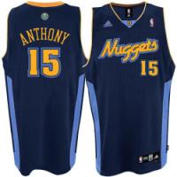Dark Blue Carmelo Anthony Road Swingman NBA Denver Nuggets #15 Jersey