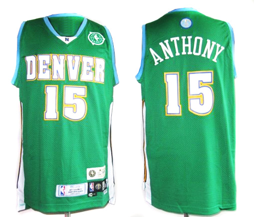 Denver Nuggets #15 Carmelo Anthony Green NBA Swingman jersey