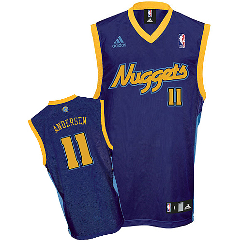 Denver Nuggets #11 Chris Birdma Andersen Alternate Adidas NBA jersey in blue