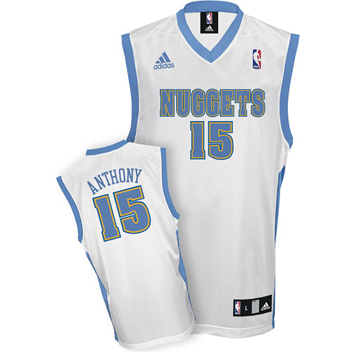 Carmelo Anthony Home Jersey white #15 Adidas NBA Denver Nuggets Jersey