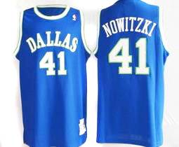 NBA #41 blue Dirk Nowitzki Dallas Mavericks jersey