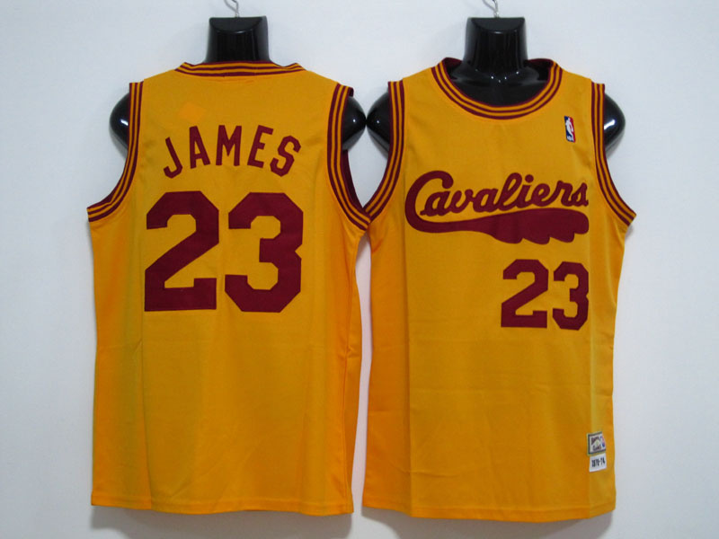 Cavaliers #23 Lebron James Orange Mitchell & Ness NBA Jersey