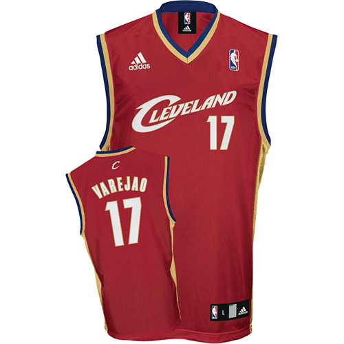 Cavaliers #17 Anderson Varejao Road Red NBA Jersey