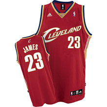 Lebron James Road Jersey Red Swingman #23 NBA Cleveland Cavaliers Jersey