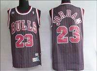 #23 Jordan black with red stripe NBA Chicago Bulls Jersey