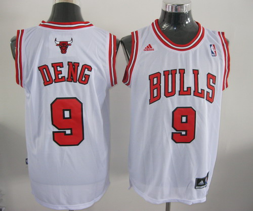 #9 Deng White NBA Chicago Bulls Jersey