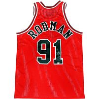 NBA Chicago Bulls #91 Rodman Red Jersey